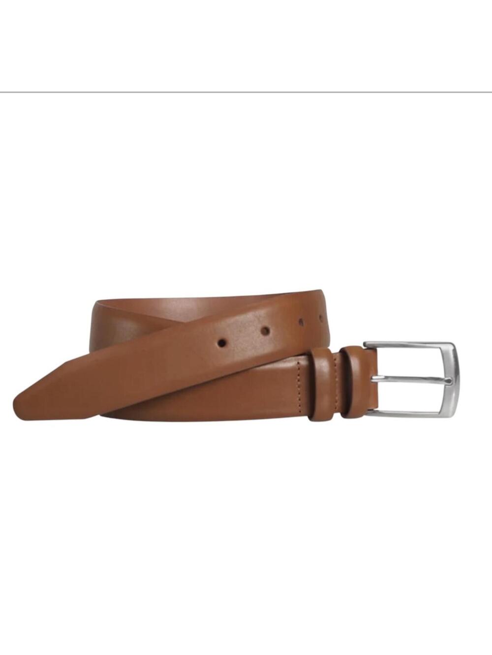 New Johnston & Murphy Men's Brown/Tan Leather Keeper Belt Size 32